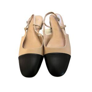 A New Day Women's Two-Tone Slingback Ballet Flats Tan/Black